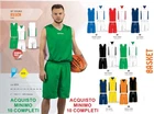 Completo Basket DOUBLE FACE SPORTIKA SET ASSEN Reversibili Taglie BAMBINO ADULTO