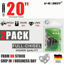 2PACK 20" Chainsaw Chain Fits STIHL MS340 MS390 MS391 MS290 3/8" .063" 1.6 72DL