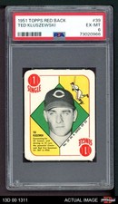 1951 Topps Red Back #39 Ted Kluszewski Reds PSA 6 - EX/MT