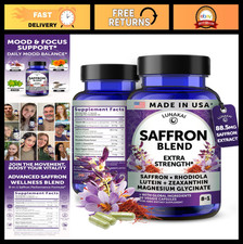 Saffron+ Supplement for Adults - 88.5mg, 60 Day Supply, USA Made, Mood & Wellnes