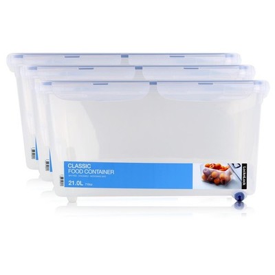LocknLock Classic HPL896 Frischhaltedose 21L - Luft & Wasserdicht (3er Pack)