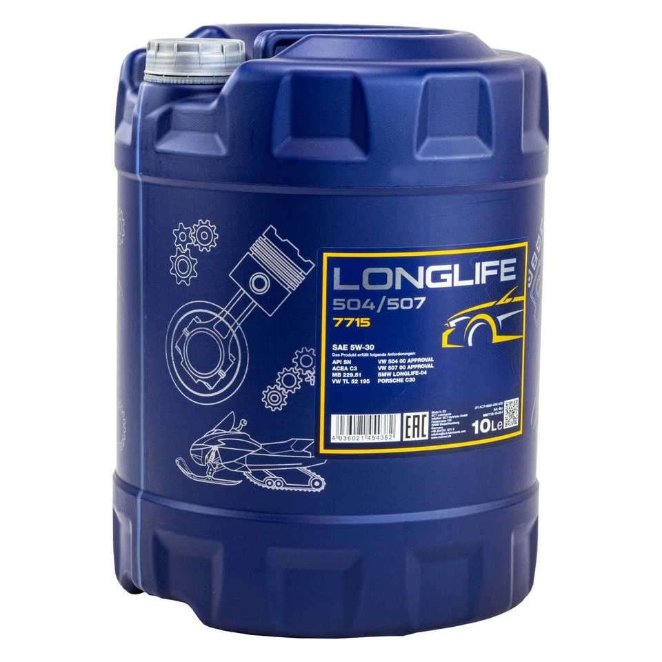 Huile Moteur MANNOL 5W30 504.00 507.00 LL-04 229.51 Longlife API SN 10 Litres - Photo 2/4