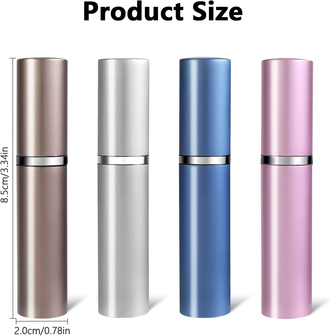 5ml Refillable Perfume Atomizer Bottles, 4-Pack with 3 Refill Tools, Portable Tr