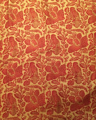 GP & JBAKER Owls & Fruits red sand printed linen heavy duty 2+ yards new