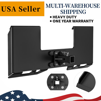 3/8'' Thick Skid Steer Mount Plate W/2'' Detachable Trailer Hitch Receiver Attach