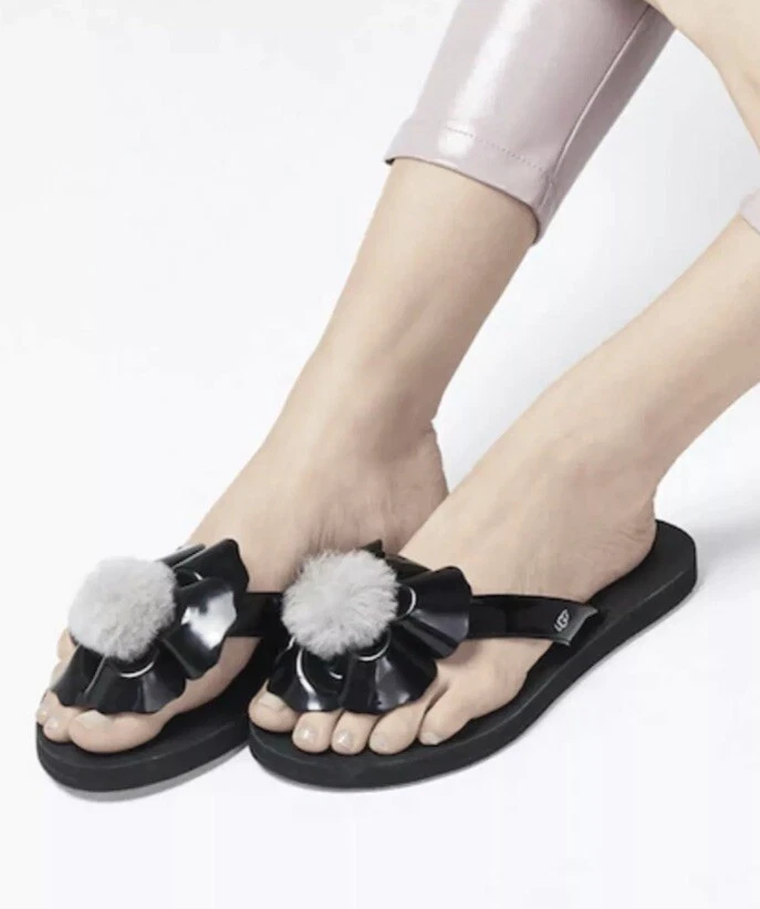 Infradito donna UGG fiore di papavero nero taglia 7