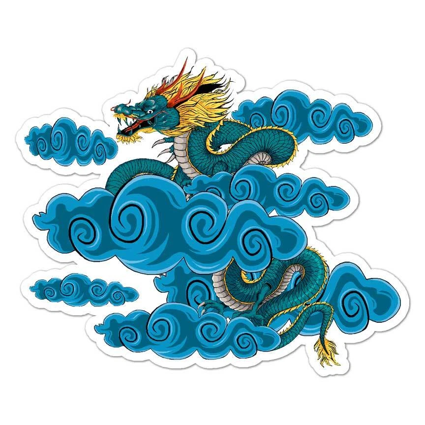 Chinese Cloud Dragon, Vinyl Decal Sticker, Indoor Outdoor, 3 Sizes, #8211 - Photo 1/1
