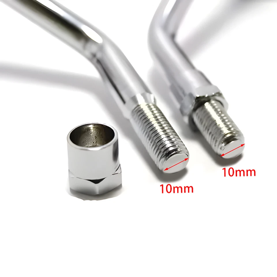 Pair Chrome Round Mirrors For Honda CL90 CT90 CB100 CL100 CL125 CB125 LH ＆ RH - Image 3 of 4