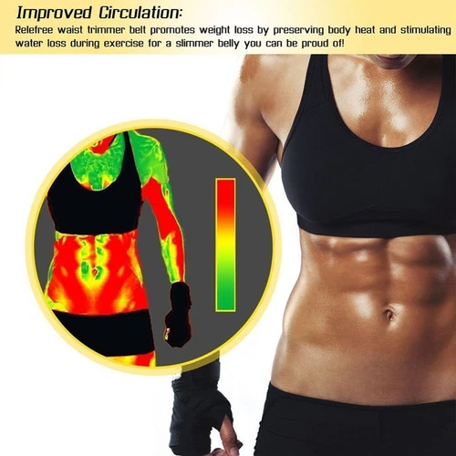 Men Womens Sweat Waist Trimmer Belt Sweat Wrap Tummy Stomach Fat Burning Workout - Picture 3 of 18