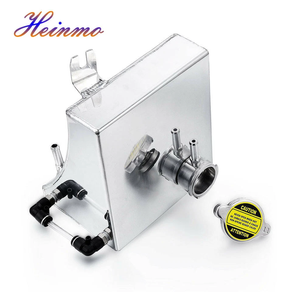 Silver Aluminium Radiator Coolant Storage Tank For Nissan S13 240SX 1989-1994 - Image 4 of 4