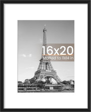 16X20 Picture Frame, Display Pictures 11X14 with Mat or 16 X 20 Without, Wall...
