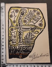 WUNDERKAMMER C EXLIBRIS 700 " UOMO E PESCE "- * J. SALVATIERRA * -X COLOR SIGNED