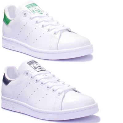 womens adidas white & green stan smith trainers