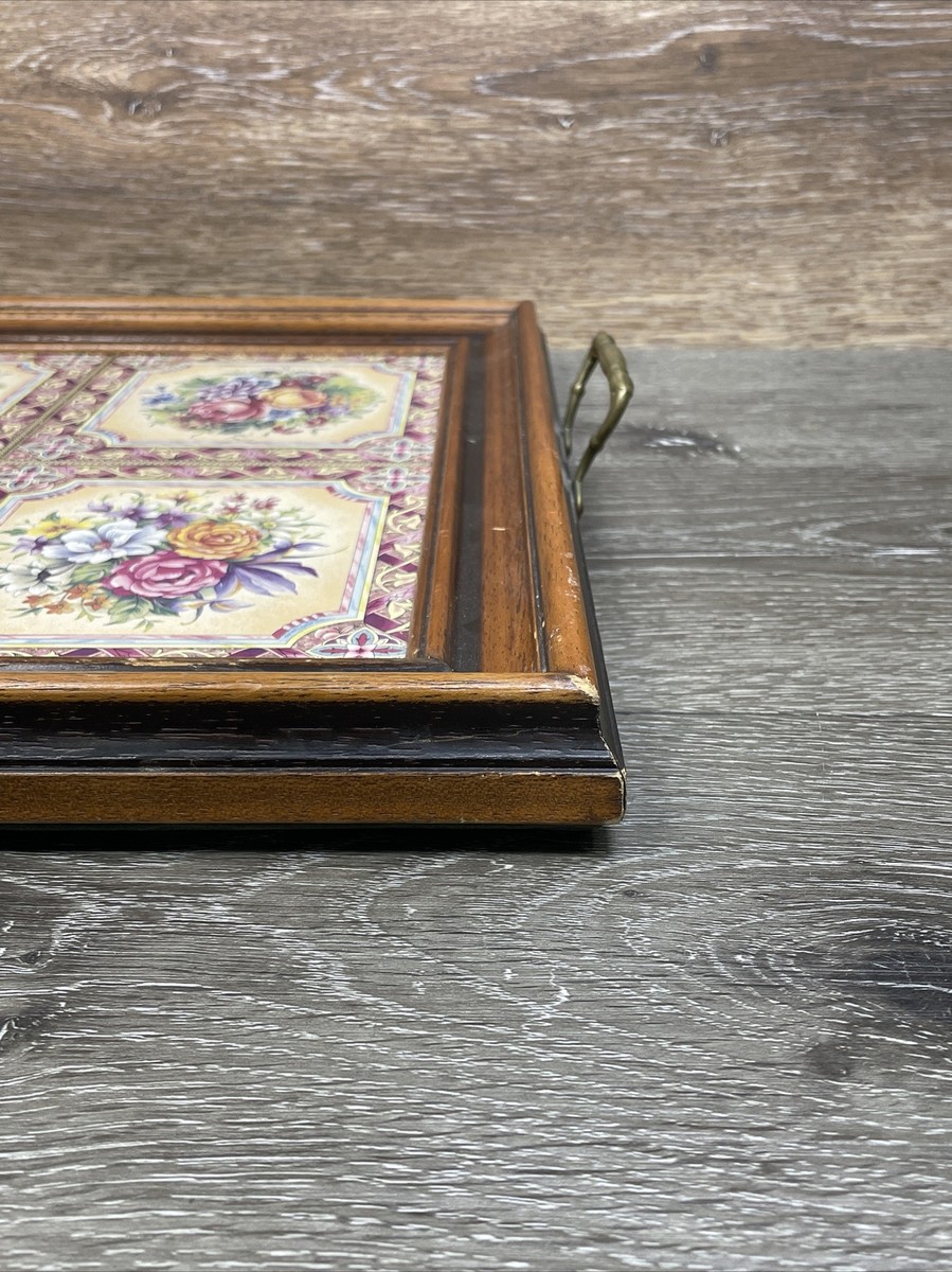 VTG Tilecrafts Victorian Floral Tea Tray 6 Tiles
