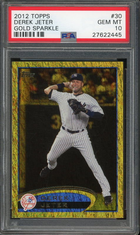 Derek Jeter 2012 Topps Gold Sparkle Baseball Card #30- Graded Gem Mint 10! (PSA)