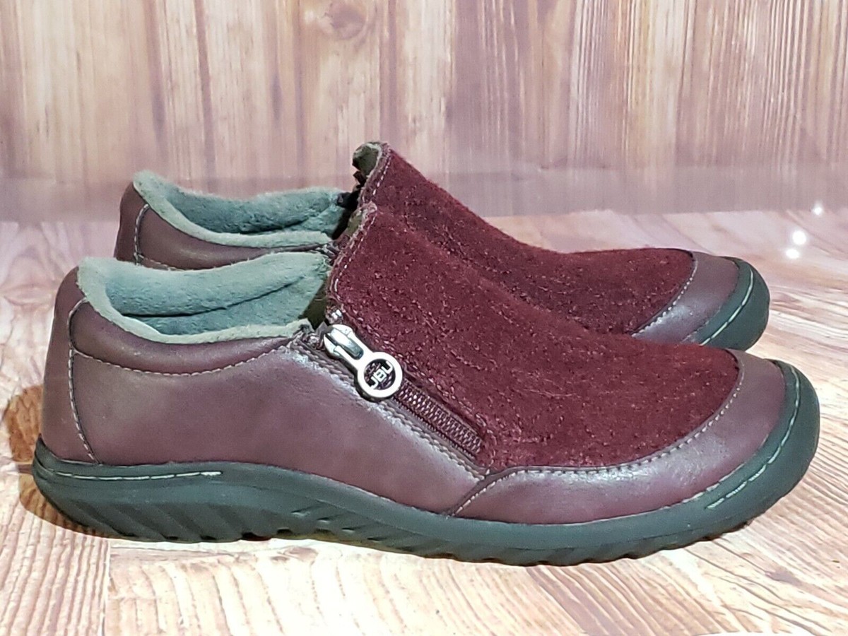 JBU by Jambu Crimson Womens Slip On Flats Oxfords Wine Comfort Shoes EUC
