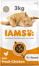 IAMS Complete Dry Cat Food for Adult 1+ Cats with Chicken 3 Kg 5.16 per kilo