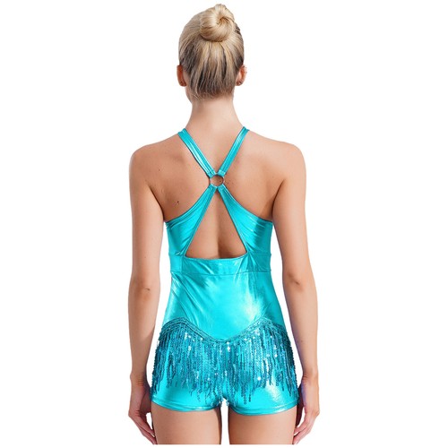Damen Tanzkleid Rumba Leotard Sparkly Ballettanzug Ballsaal Tanzanzug Cha-Cha - Picture 28 of 46
