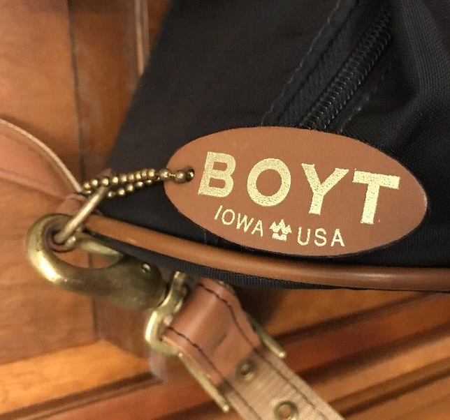 Bolso Boyt Runaways Negro Nylon Marrón Cuero Lona Fin de Semana Equipaje de Mano Hecho en EE. UU. 18 Foto 3 de 4