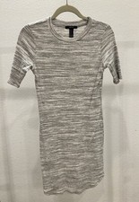 Forever 21 Grey Fitted Dress Size MEDIUM