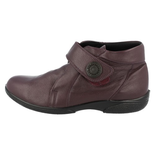 Botín De Cuero Negro / Rojo / Vino Para Dama: Doris - Imagen 4 de 33