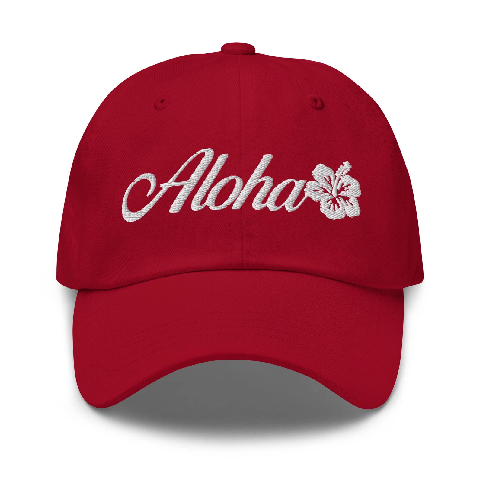 Aloha Dad Hat with Hibiscus Embroidery