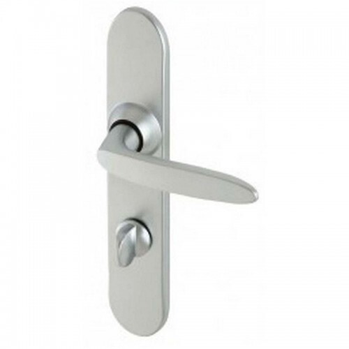 Poignée De Porte Sur Plaque Ibiza - Hoppe, Aluminium Chromé Satiné - Neuf