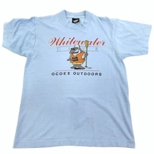 Vintage 80s Whitewater Club Ocoee Outdoors Screen Stars Mens T-shirt Medium 6439