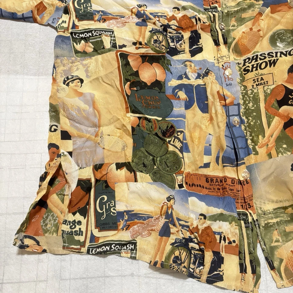 РЕДКАЯ Citron Санта-Моника фильмы пляж женщин и мужчин тема шелковая рубашка мужская M - Изображение 4 из 4