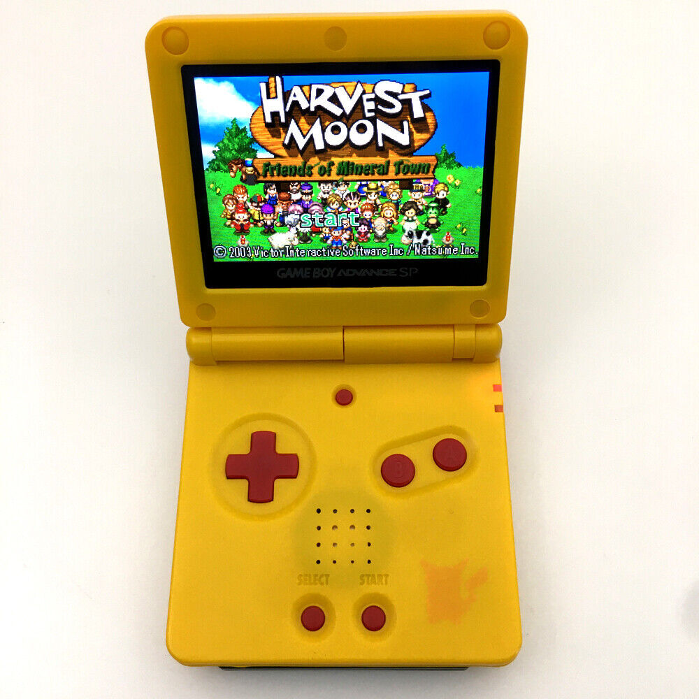 Nintendo Game Boy Advance GBA PIKACHU SP System IPS LCD Backlight