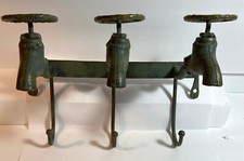 Three Faucets Cast Iron 3 Hook Towel Bar Rustic Farmhouse New