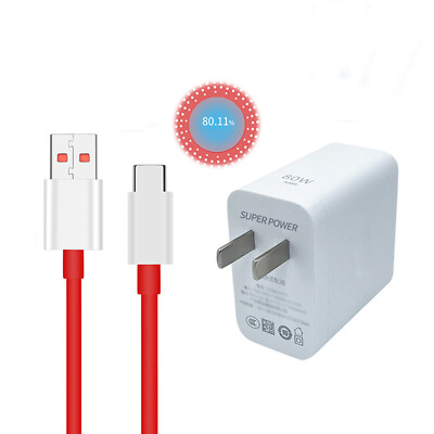 80W Fast Charger Adapter Type-C Cable Line Power Adapter For OnePlus 10 Pro Warp