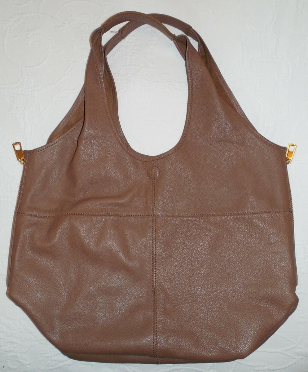 STEVEN by STEVE MADDEN Brown Leather Expandable Large Shoulder Bag