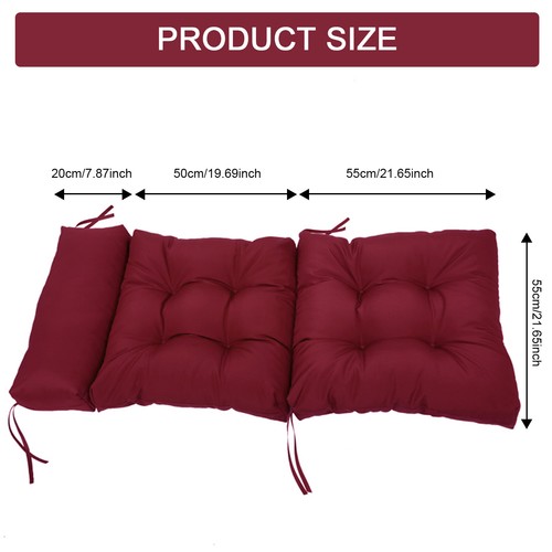 Outdoor Rocking Chair Cushion Set w/Ties Patio Waterproof Seat Chair Cushions US - Picture 42 of 56
