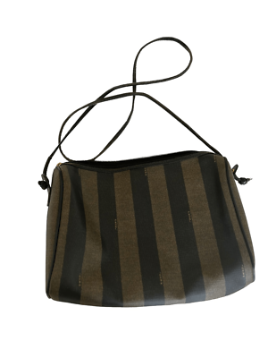 【美品】FENDI ヴィンテージ ポーチ/Pequin Stripe 茶黒 美品】FENDI ヴィンテージ ポーチ/Pequin Stripe 茶黒 - メルカリ