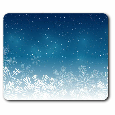 Computer Mouse Snowflake Computer Mouse Mat - Snowflake Winter Ski Snowboard Blue Office Gift ...