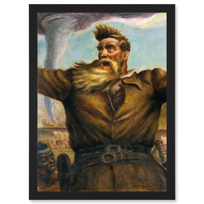 Curry Mural Abolitionist John Brown American Painting Framed A4 Wall Art Print