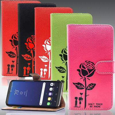 Handy Tasche Schutz Hülle Blumen Flip Cover Buch Case Etui Bumper Schale Wallet