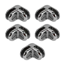 20 PCS CHROME 2 Way Glass Cube Connector Clip 3/16" Tempered Glass Shelf