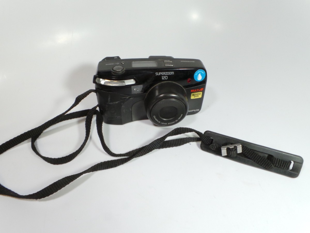 Olympus Super Zoom 120 Point Shoot Camera 35mm Parts or Repair Not Working
