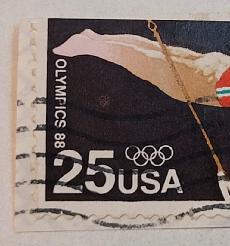 U.S. Postage ~ 88' Summer Olympics ~ c.1988 ~ 25¢ Stamp ~ Used/Posted ~ K82 - Image 2 of 4