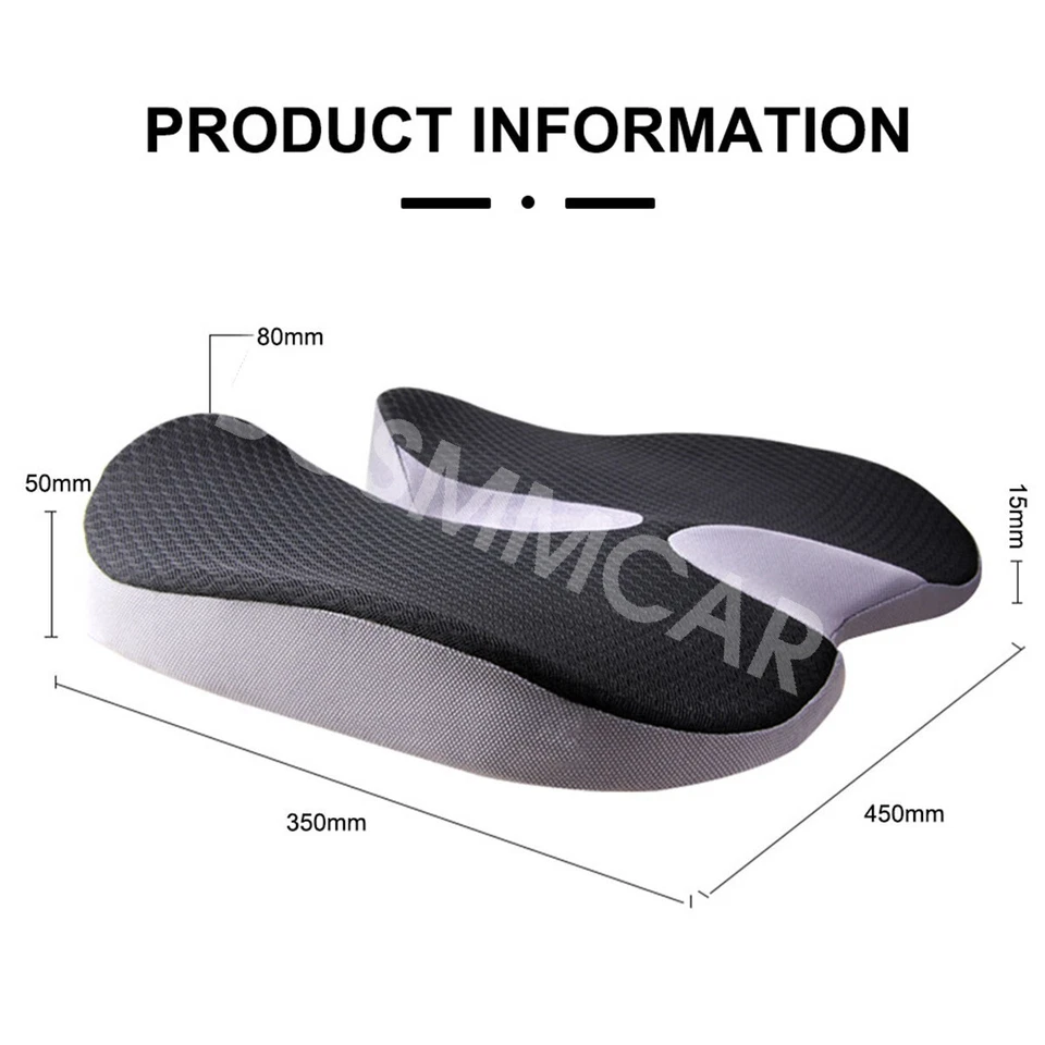 Accesorios de coche Cojín de asiento Silla de oficina Cojín elevador Protector de espuma viscoelástica 1 pieza Foto 2 de 4