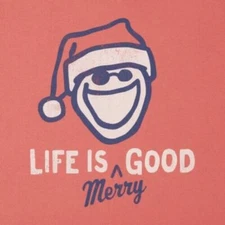3XL NWT Women's Life is Good Merry Good Santa Jake Christmas LS Crusher Vee