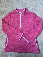Faded Glory Girls Sweatshirt M 7/8 Pink Long Sleeve Zipper Pockets Comfy Warm