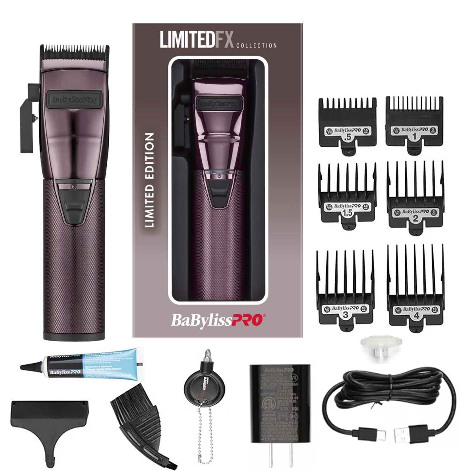 BabylissPRO LimitedFX Purple All-Metal Lithium Clipper #FX870NP