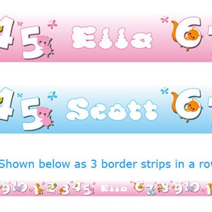 Tiere Zahlen Schlafzimmer Kinderzimmer Baby Wand Randstreifen Mit Namen Bedruckt Wandbild Ebay