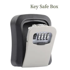 Safe Lock Box Combination Wall Mount Security Storage Case Organizer 4 Digit Key