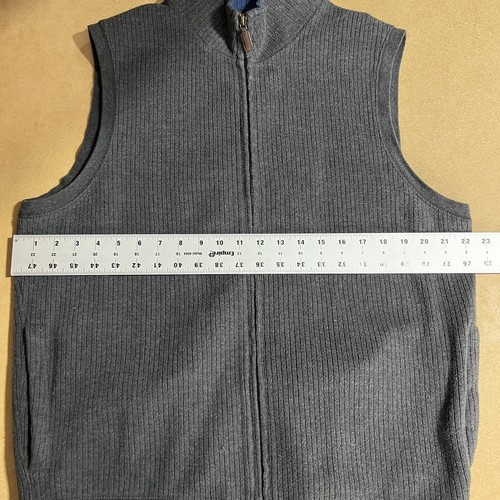 pendleton mens Gray sweater vest L full zip pocket fleece vest pockets - Picture 6 of 9
