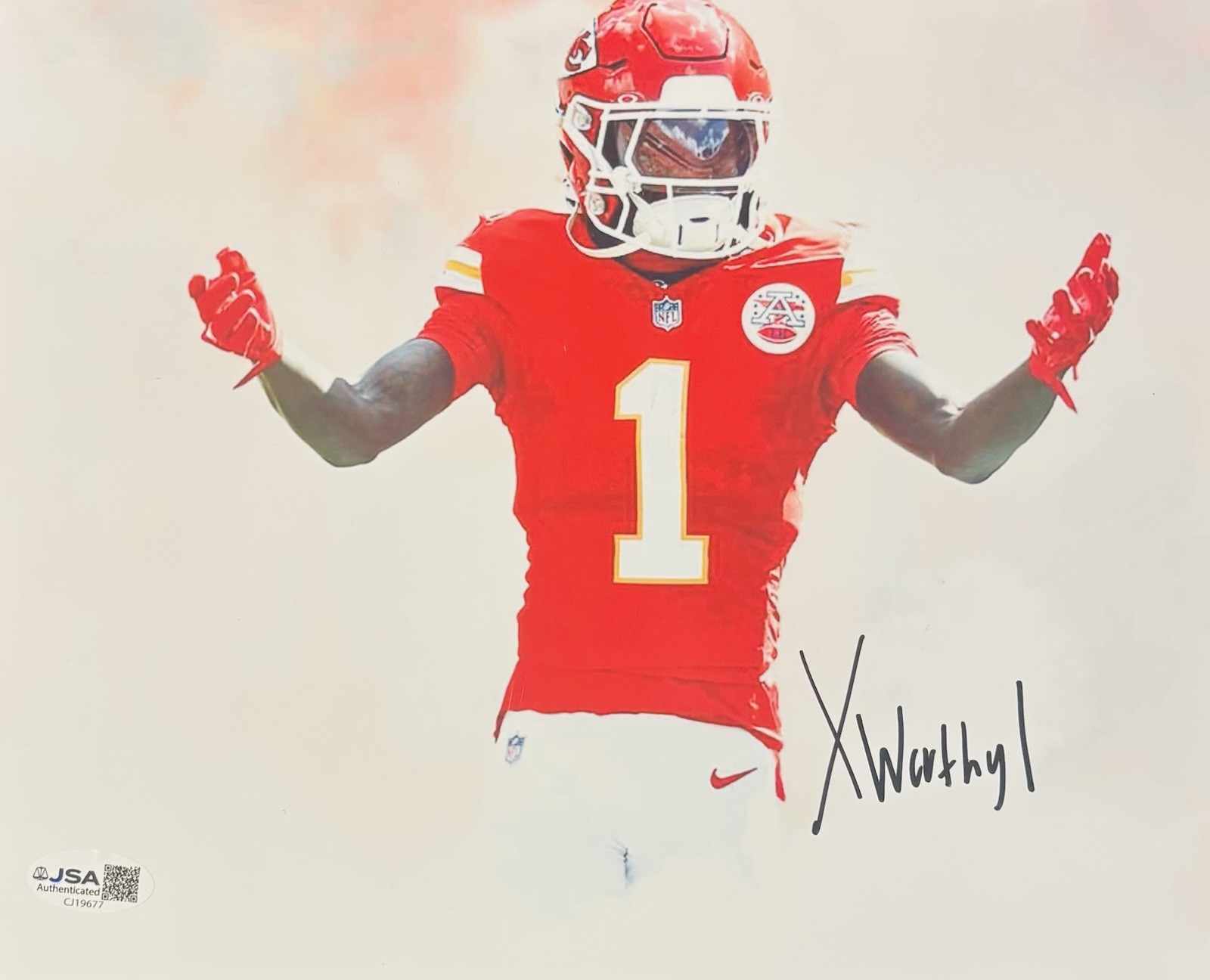 Xavier worthy Autographed Signed Kansas City Chiefs 8x10 Photo JSA 
