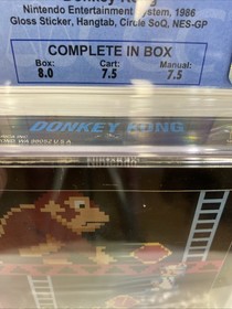 GLOSS NES-GP Donkey Kong 2nd Print feat. Jumpman Mario CGC 8.0 CiB NOT SEALED
